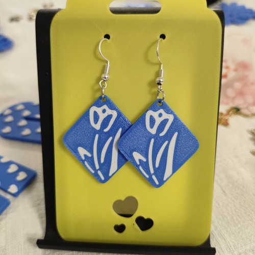 White Flowers 3DPRINTING earrings made to order