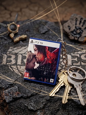 Death Stranding 2 PS5 game case keychain, 3D printed