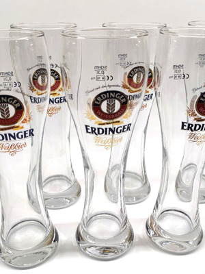 Σετ 6 μεταχειρισμένα διαφημιστικά ποτήρια μπύρας Erdinger Weissbier 0,3L