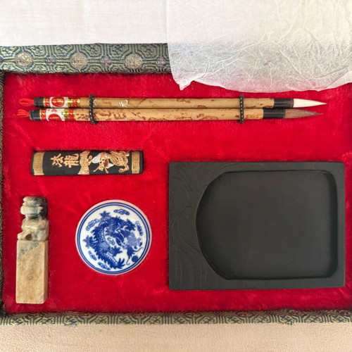 Vintage Chinese Calligraphy Set like new