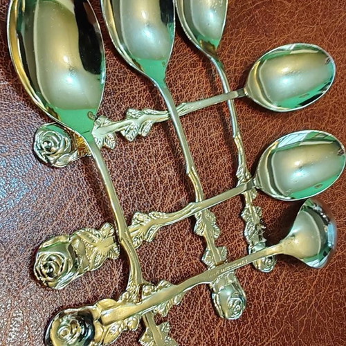 Hildesheim Rose Gold-Plated Dessert Spoons Set of 6