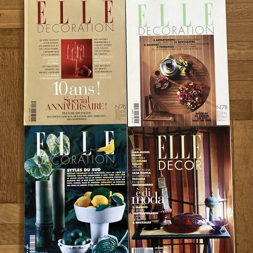 Elle Decoration magazines, 4 issues, French and Italian