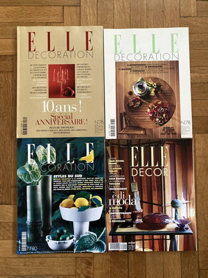 Elle Decoration magazines, 4 issues, French and Italian