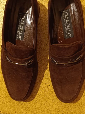 Cenedella brown suede loafers size 37.5, like new