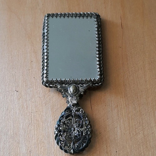 19th Century Hand Mirror used with Filigree Technique