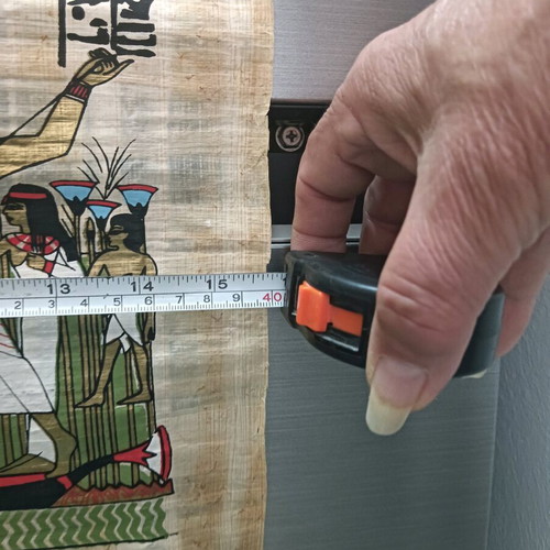 Painting on papyrus with Egyptian theme used