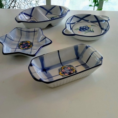Vintage Ceramic Serving Set 4 Pieces 1980 like new
