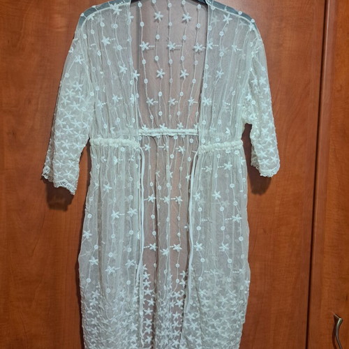 Kaftan beachwear lace, like new, size S/M, white