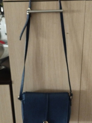 Leather crossbody bag blue new from Italy