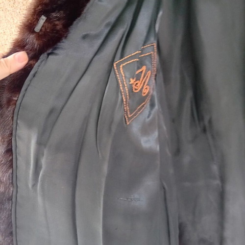 Fur coat new, black, size XL