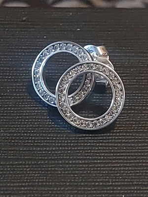 A.L.E. Hoop Earrings new with zircon stones, s925 stamp