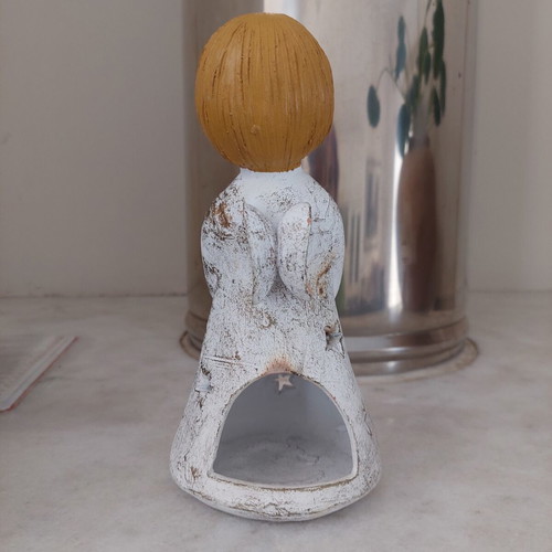 Ceramic Angel Tealight Holder 20cm Vintage Style