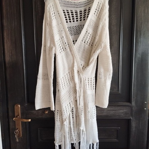 Boho loose and wrap cardigan Mat like new, white