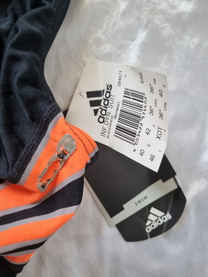 Adidas ολόσωμο μαγιό καινούργιο, μέγεθος S, μαύρο με πορτοκαλί λεπτομέρειες