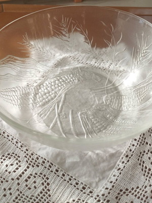 Vintage Duralex France bowl with embossed Harvest design like new