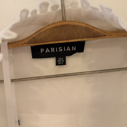 Parisian dress with lace like new, white, size M