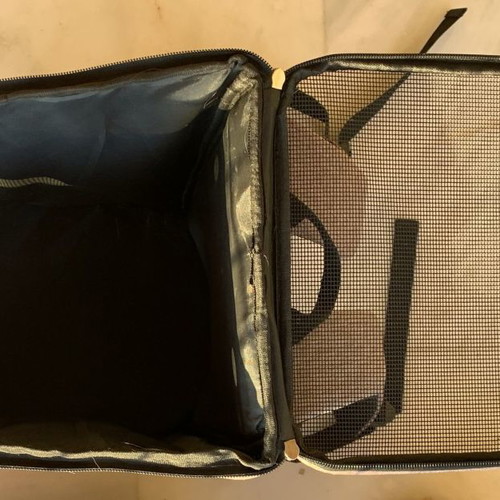 Pet carrier backpack used with straps for small dog or cat up to 8 kg