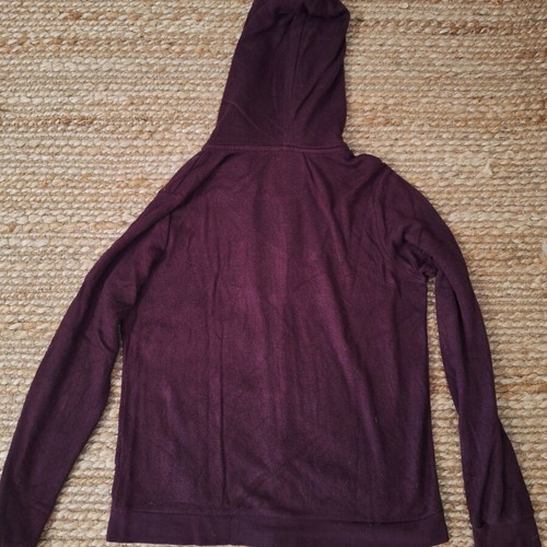 Pull & Bear women's cardigan with hood like new, red, fleece lining