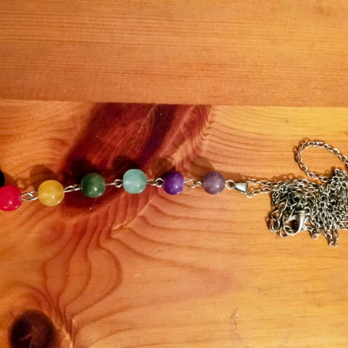 Necklace with 7 chakras new, 45+5 cm