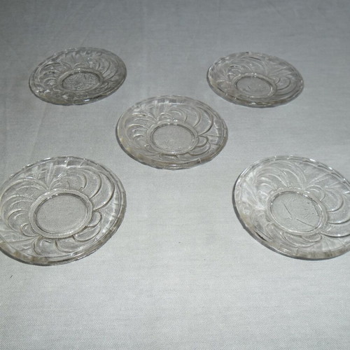 Glass dessert plates like new, set of 5