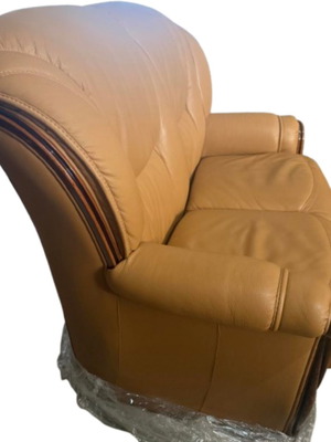 Nieri Italian Style Living Room Set with Genuine Leather and Solid Wood