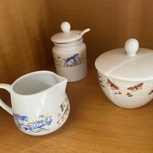 Stathopoulos porcelain coffee serving set new, artist signed