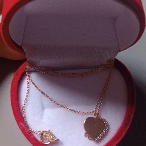 Al'Oro heart necklace rose gold 375K like new
