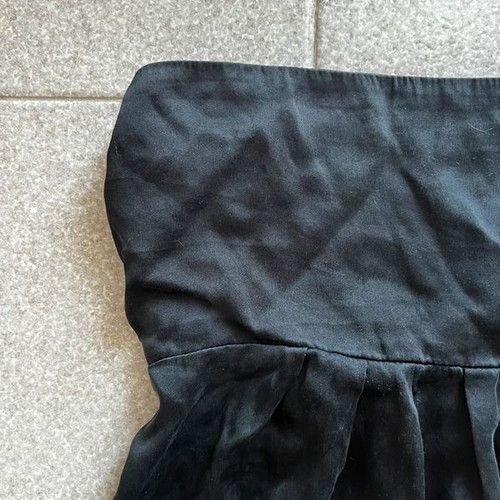 Toi & Moi silk strapless top y2k, black and grey