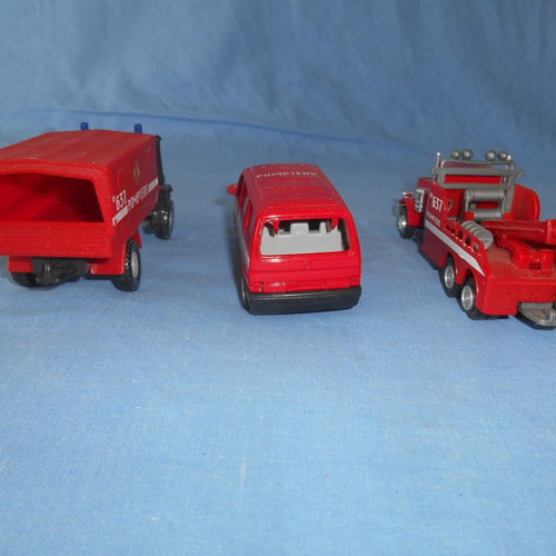 Pompiers Welly fire trucks used, pack of 3