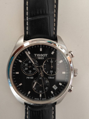 Tissot PR 100 ανδρικό ρολόι σαν καινούργιο, μαύρο και ασημί