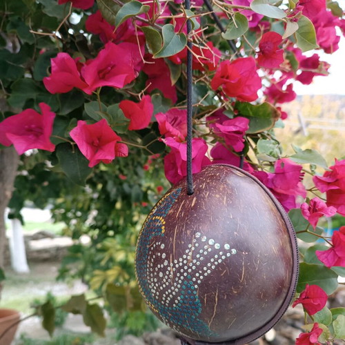 Handmade coconut shoulder bag used