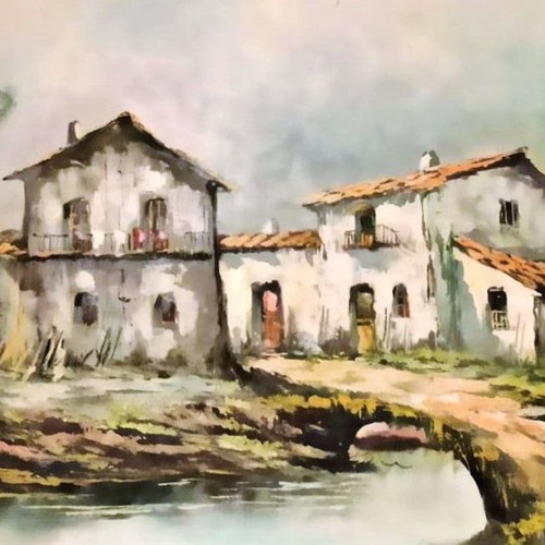 SANTOS (Landscape) oil painting on canvas used