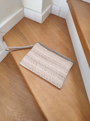 SFERA Clutch bag like new, beige with gold and silver details