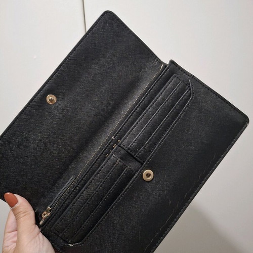 Zara handheld bag used, black with gold embossed details