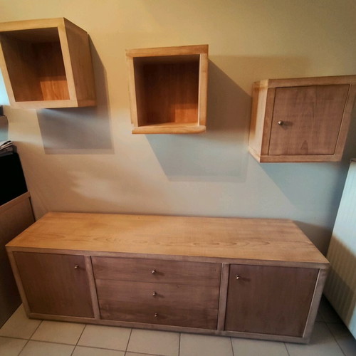 Wall unit with solid wood 4cm thick, like new