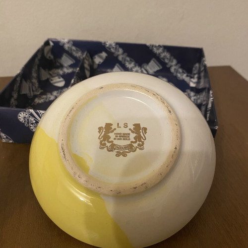 Vintage Zakynthos set with ceramic ashtray and refillable lighter