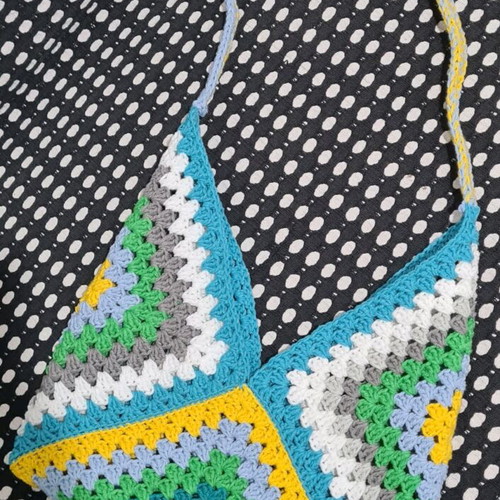 Handmade crochet bag like new, multicolored