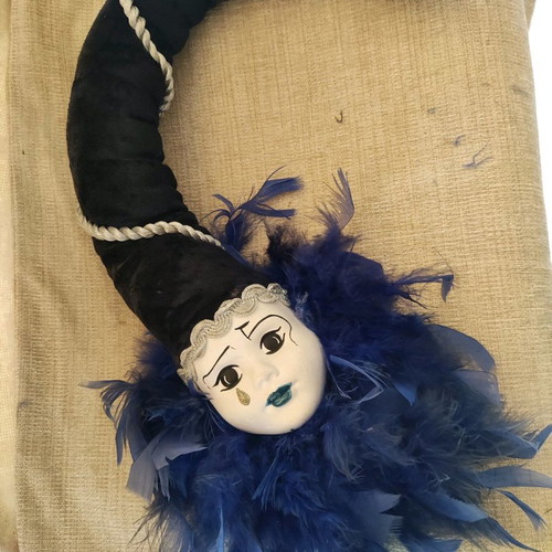 Handmade ceramic masks used, purchased from Italy