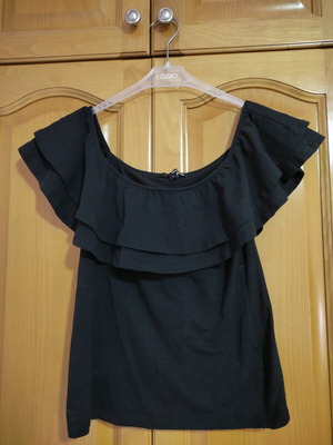 Black smile blouse new, cotton, size L