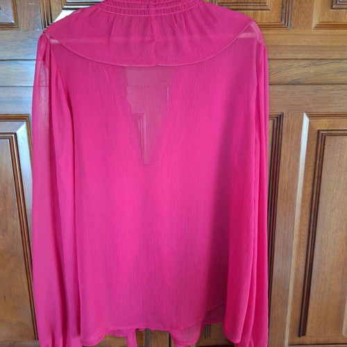 ZARA shirt-blouse fuchsia-rose with ruffles like new