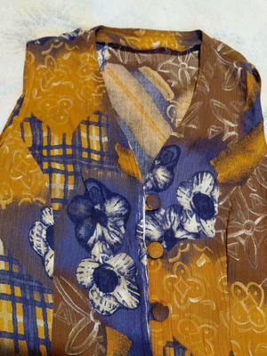 Maxi dress sleeveless in brown and blue, like new