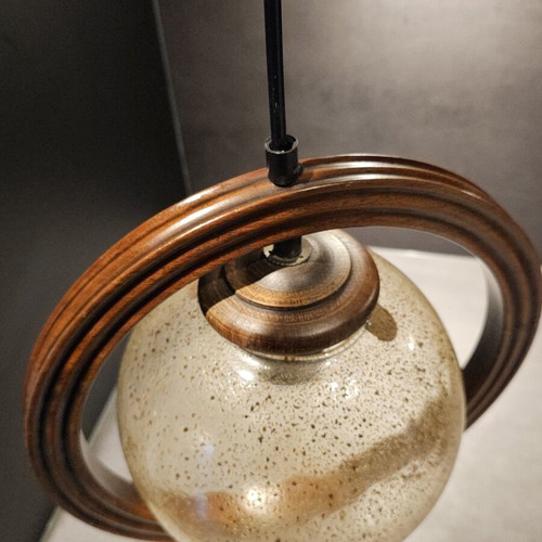 Vintage ring lamp with glass globe MCM like new