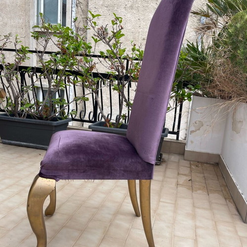 Office or dining chair used with velour fabric