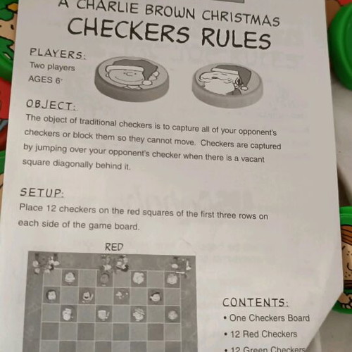 Snoopy Peanuts checkers and tic tac toe like new, original