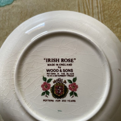Vintage porcelain plate Irish Rose Wood & Sons like new