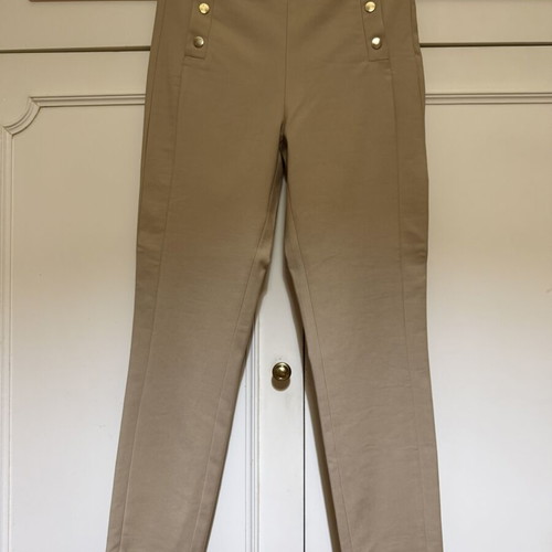 Zara cigarette pants beige new with gold buttons