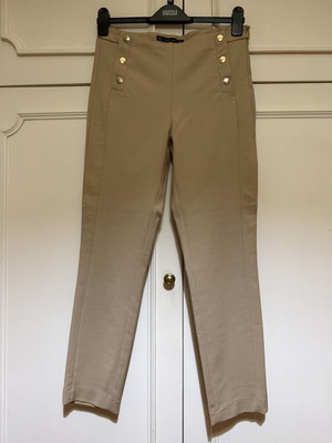 Zara cigarette pants beige new with gold buttons