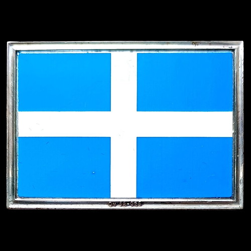 Silver rod 0.925 with colored screen print old national flag like new