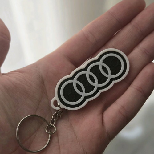 Audi keychain new, black and white