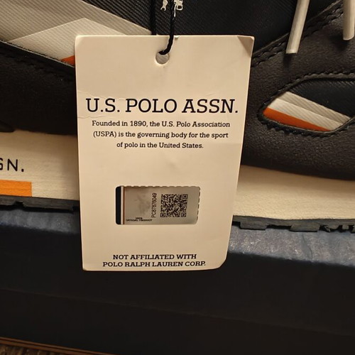 Us Polo Assn men's sneakers size 44, blue and orange